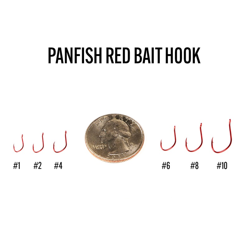 Panfish Red Bait Hook||1 (8pk)||2 (8pk)||4 (8pk)||6 (8pk)||8 (8pk)||10 (8pk)