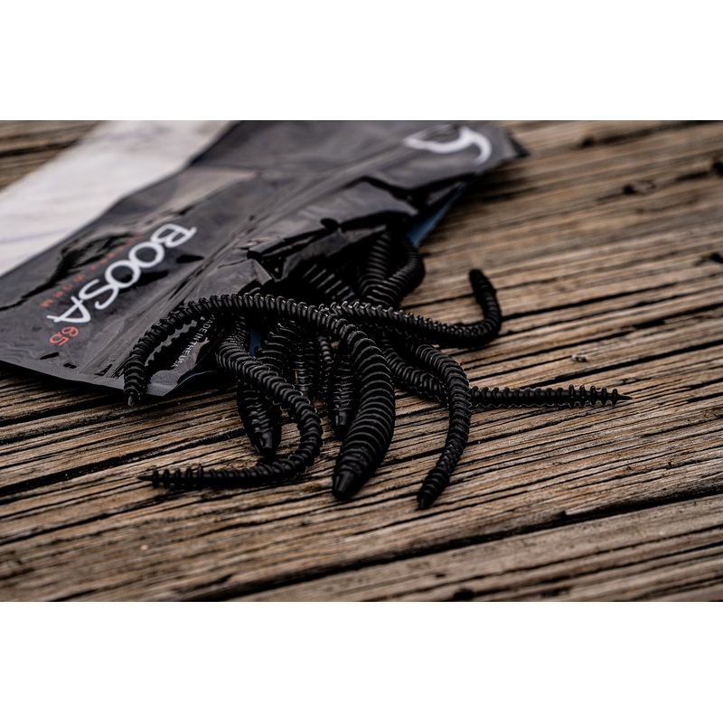 Boosa 6.5 Shakey Worm – Black|6.5″ (10/pk)