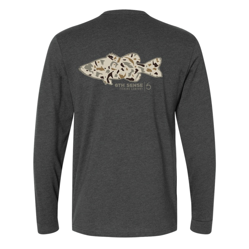 Sandy Flats – L/S Tee – Charcoal (only Small and 3XL left)