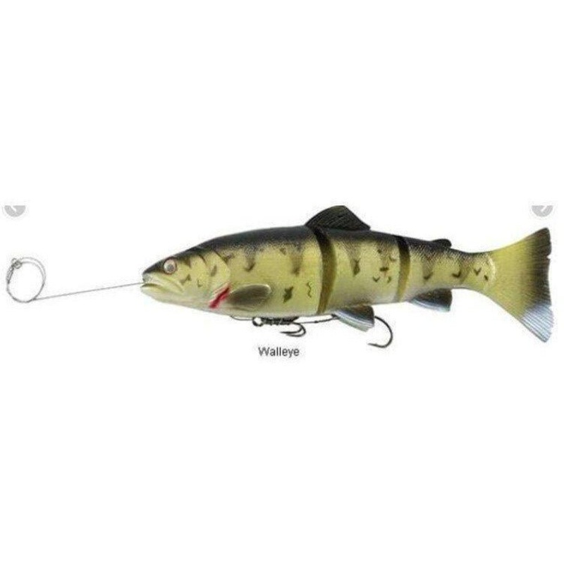 Savage Gear Pre-Rigged 3D Line Thru Trout Segmented Swimbait MS 8 3-1/3 Oz Walleye