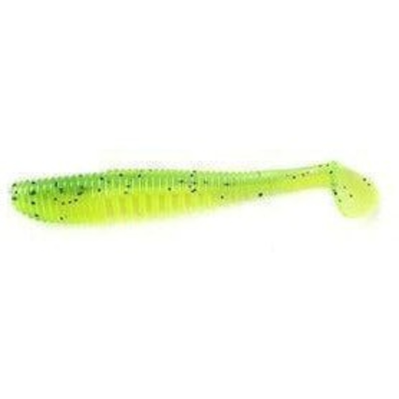 FAS JohnCoo Paddle Tail Wobble Shad UV/Glow 3.35 Chartreuse Qty10