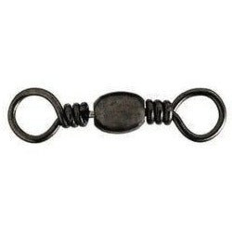 Eagle Claw Barrel Swivel|Size 12 QTY 20|Size 10 QTY 25|Size 7 QTY 25|Size 5 QTY 25|Size 2/0 Qty 3|Black|Brass