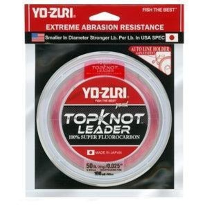 YO-ZURI TOPKNOT FLUROCARBON LEADER DISAPPEARING PINK 100 YD