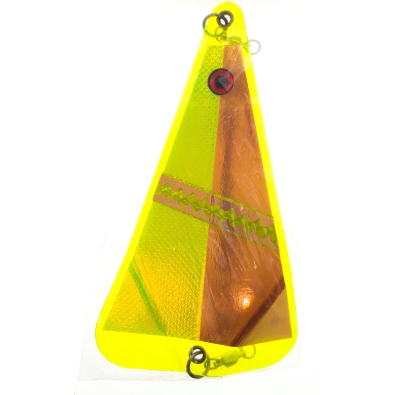 Danielson Triangle Flasher 8|Chartreuse Crackle|Chartreuse Flash|Orange Crush|White Lightning|Beautiful Day