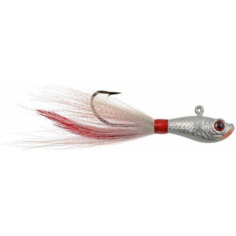 Hurricane 3D Eye Bucktail 3oz|White|Chartreuse