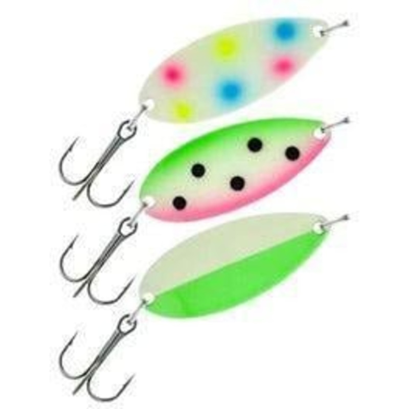 South Bend Kastaway Shud-L-Spoon 2/5 Oz UV Glow Assortment Qty 3