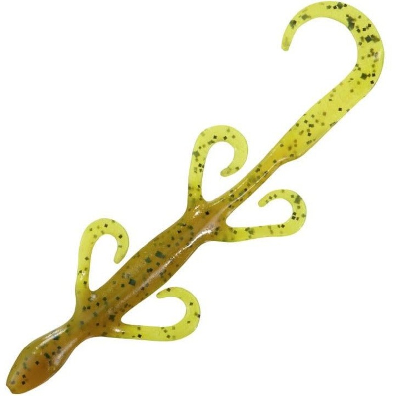 Zoom Lizard 6 Qty 9|Pumpkin Chartreuse|Moccasin Blue|Blueberry|Gourd Green|Watermelon Chartreuse|Junebug Chartreuse|Black Sapphire|Rootbeer