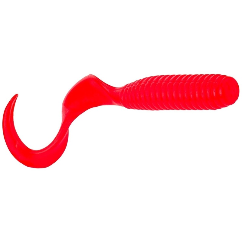Berkley Gulp Grub 6” 4pk|Clear Red Fleck|Salmon Red