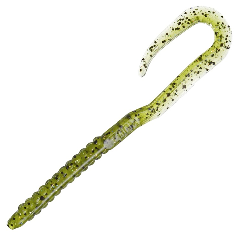 Zoom U-Tale Worm 6-3/4 Qty 20|Chartreuse Pepper|Pumpkin Chartreuse