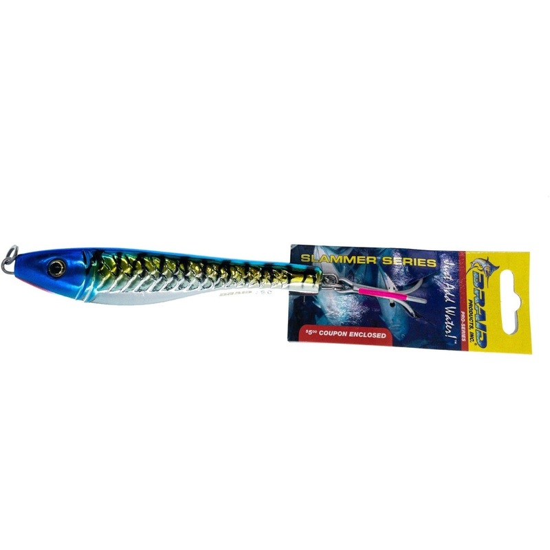 Braid Slammer Jig 16 oz.|Blue Mackerel|Glow Purple Mackerel