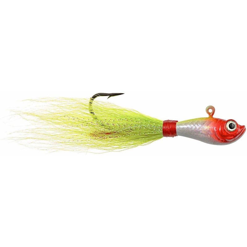 Hurricane 3D Eye Bucktail 4oz|Chartreuse|White|Chartreuse/White