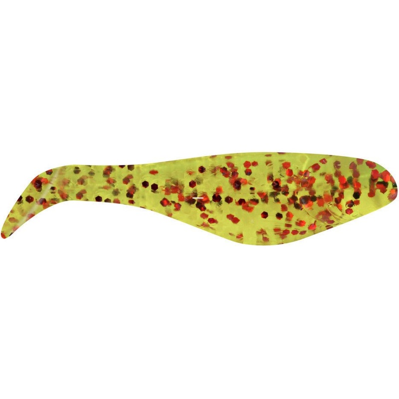 Apex Tackle Shad 1 Qty 12|Chartreuse Red Flake|Chartreuse Silver Flake|Clear Gold Flake