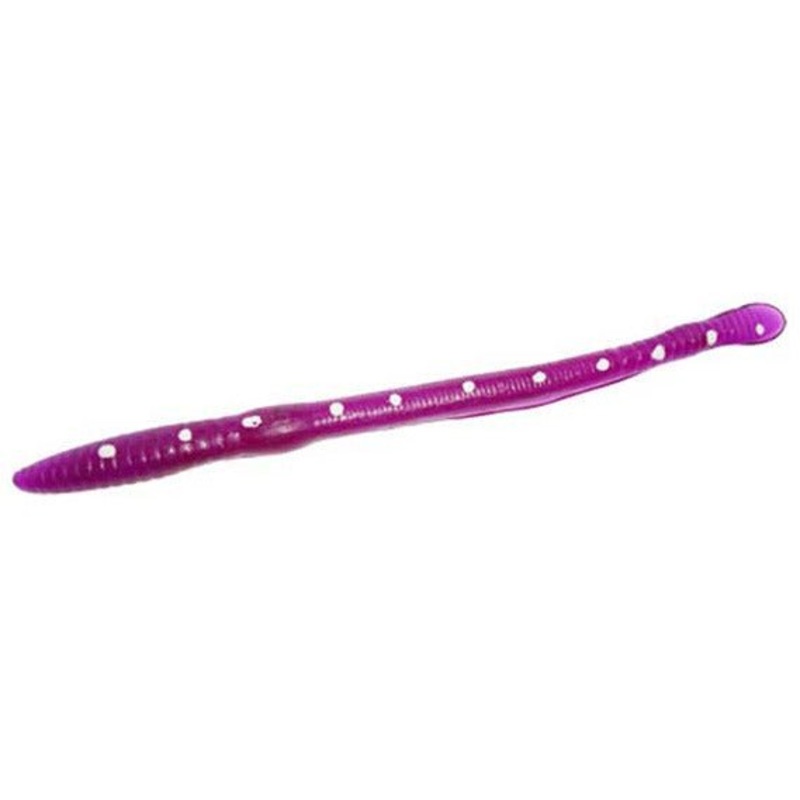 Creme Scoundrel Worms 6 Qty 9|Purple/White Dots|Purple/ Glo Pink Tail