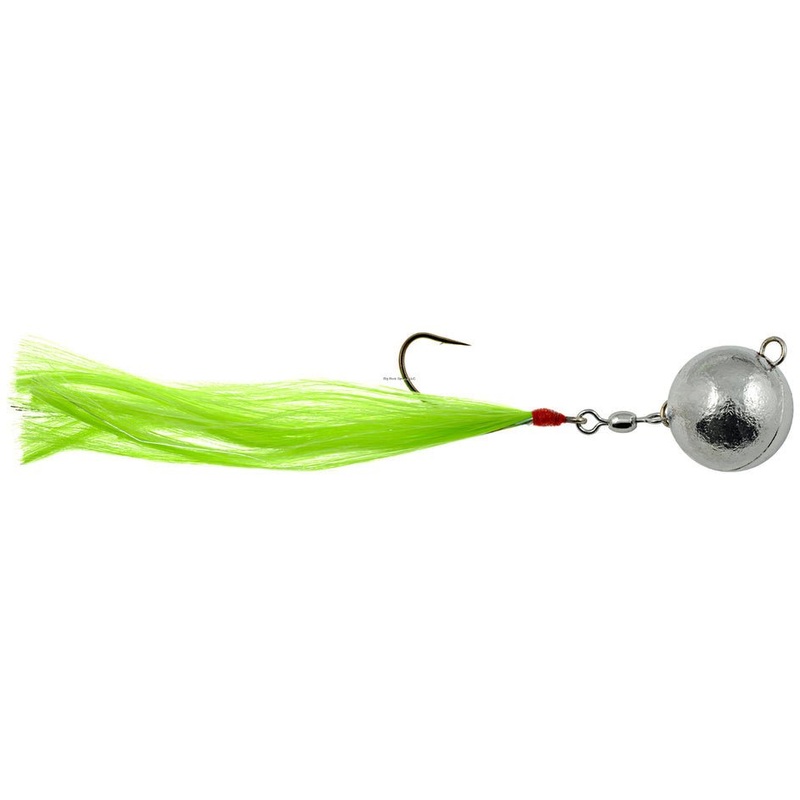 Hurricane Fluke Mine Qty 1|3 Oz|4 Oz|6 Oz|Chartreuse/Silver|White/Green