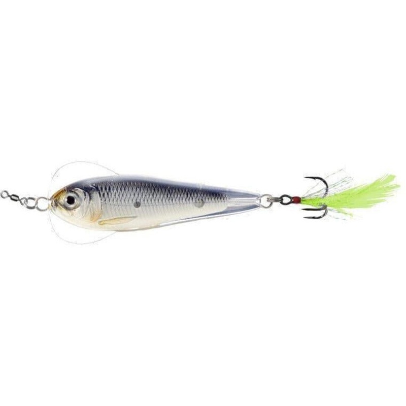LiveTarget Flutter Shad Jigging Spoon 2-1/2 3/4 Oz Glow/Black