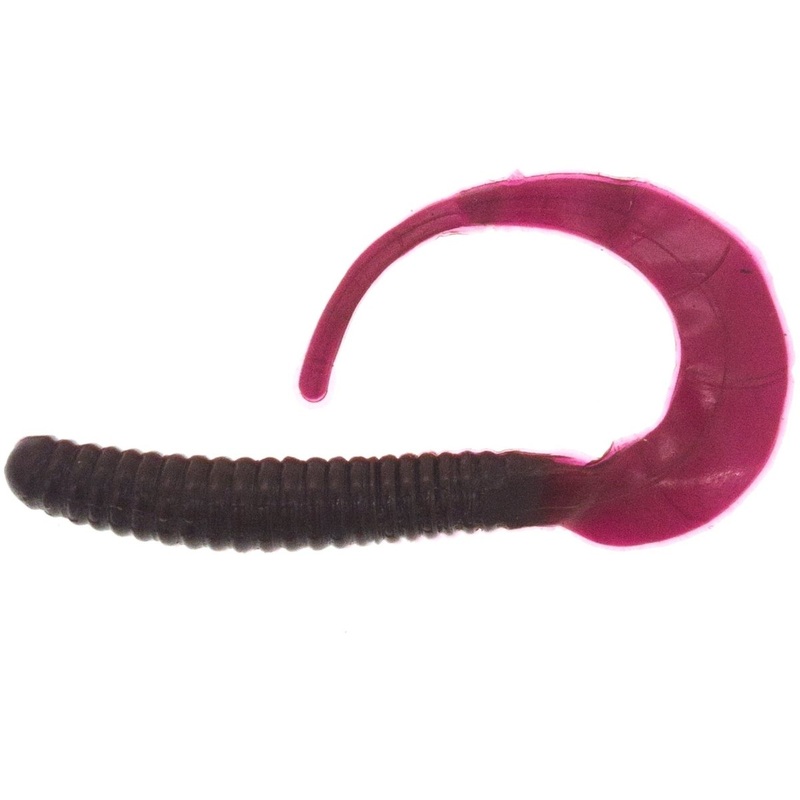 FAS Ribbed Curly Tail Grub 3|Brown/Plum Tail Qty 25|Chartreuse Qty 10|Orange Qty 10