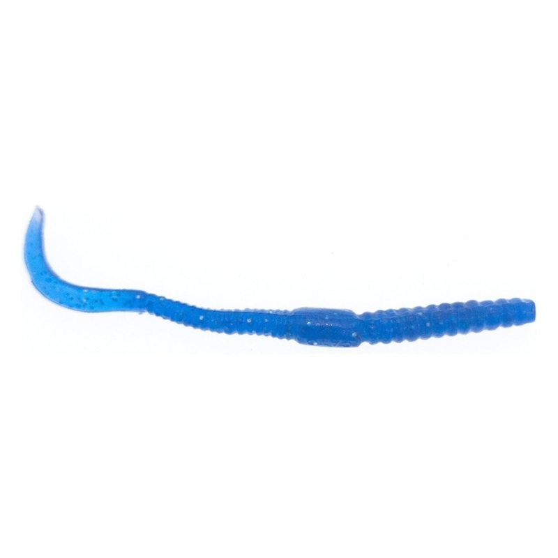 FAS Ribbed Curly Tail Worm 3|Electric Blue Qty 10|Tan Blue Flake Qty 20