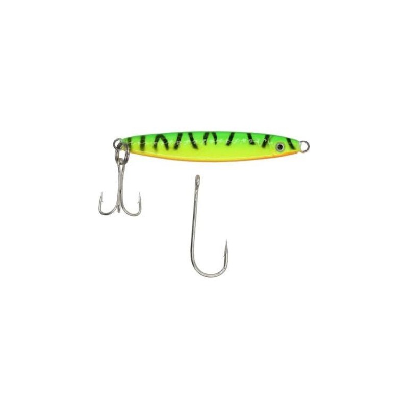 Pucci Chovy Jig 2 Oz|Glitter Green|Purple Tape Black Dot|Fire Tiger