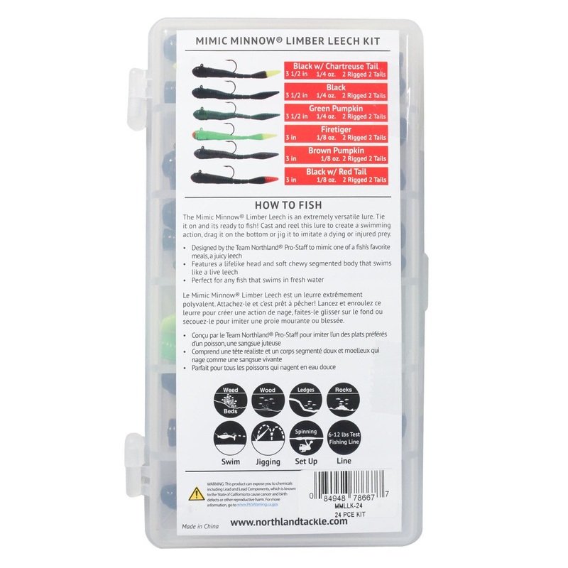 Northland Tackle Mimic Minnow Limber Leech Kit Qty 24