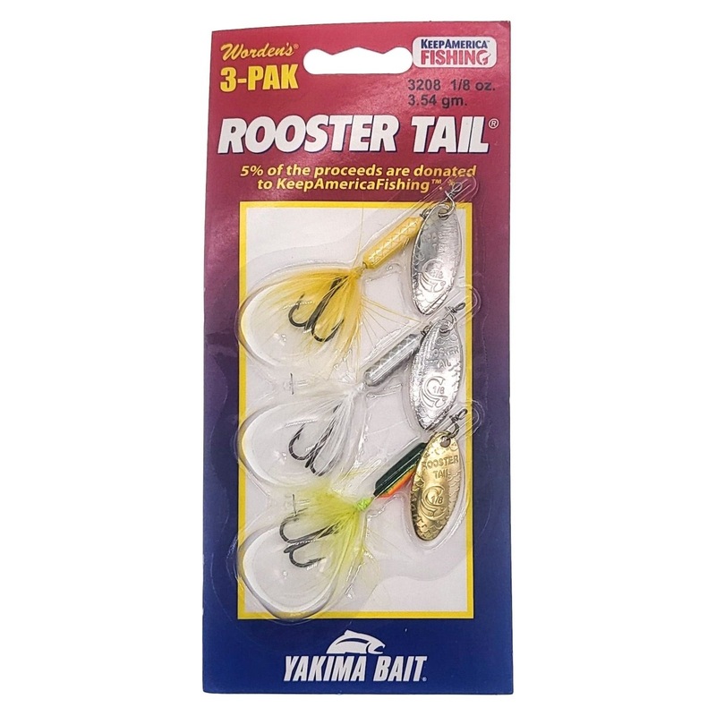 Worden’s Rooster Tail 1/8 oz. 3 Pack