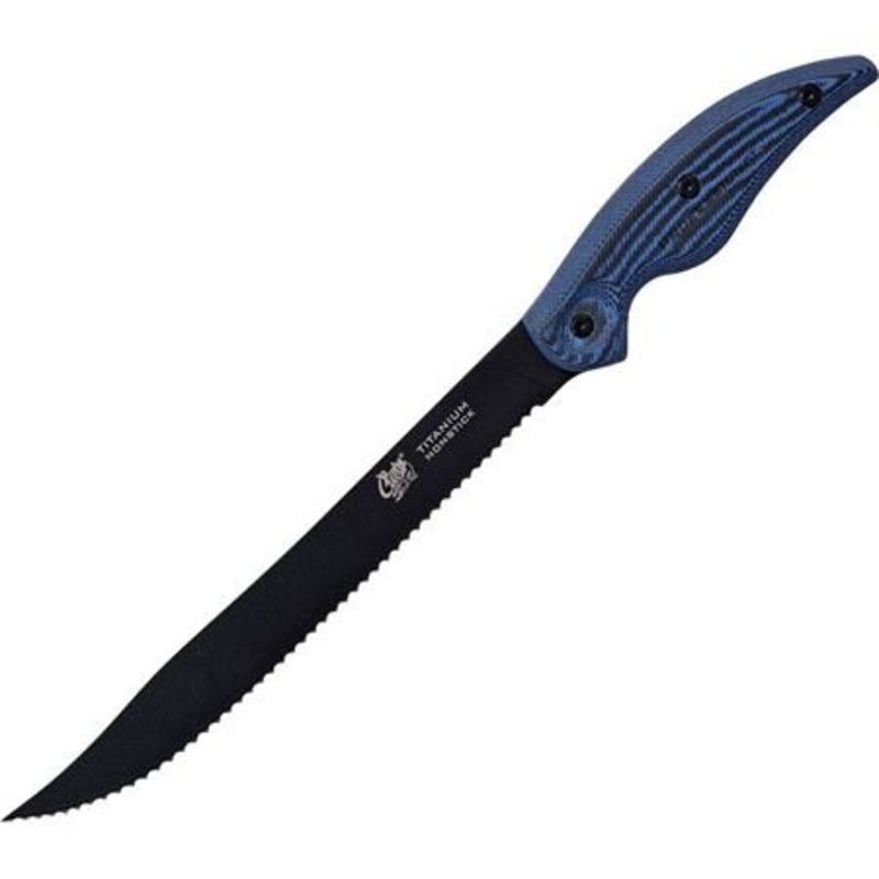 Cuda Professional Titanium Non Stick Serrated Knife With Sheath 9