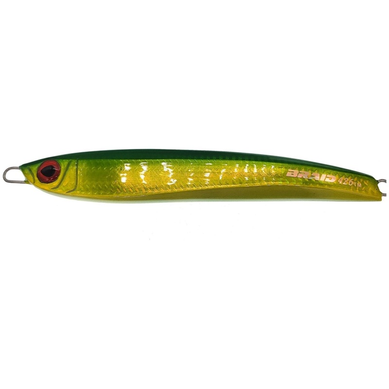 Braid Tantrum Hammer Jigs|3.5″ 1 Oz|4″ 2 Oz|4.75″ 3-3/4 Oz|6.75″ 11 Oz|8″ 13-1/4 Oz|Sardine|Green/Yellow|Dorado|Blue Runner|Blue Abalone|Hot Pink/ Glow
