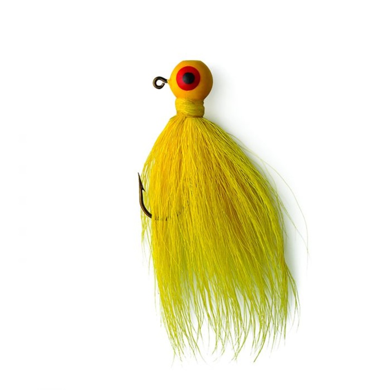 Eagle Claw Bucktail Jig QTY 4|1/4 Oz|3/8 Oz|Chartreuse|Yellow|White