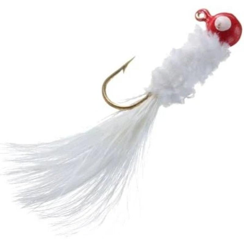 Eagle Claw Crappie Jig Qty 6|1/32 Oz|1/16 Oz|1/8 Oz|Black|White/Red Head|White/Pink Head|White|Red/Chartreuse/White|Red/Chartreuse|Yellow/Black/Yellow|Chartreuse
