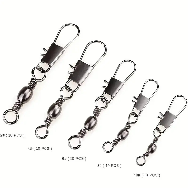 Premium Ball Bearing Swivels with Barrel Snap Connector 50pcs