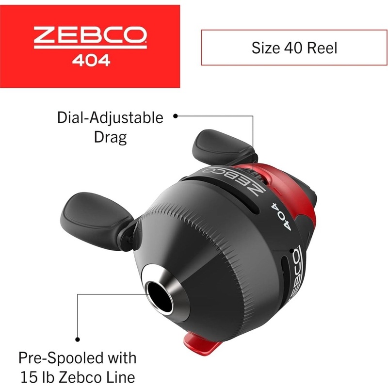 Zebco 404 Push Button Reel 2.8:1 Gear Ratio Right Handed (Bulk)