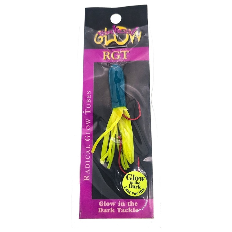 Radical Glow Tubes RGT Qty 1|1-1/2″|2-1/4″|Blue/Chartreuse|Purple Crystal