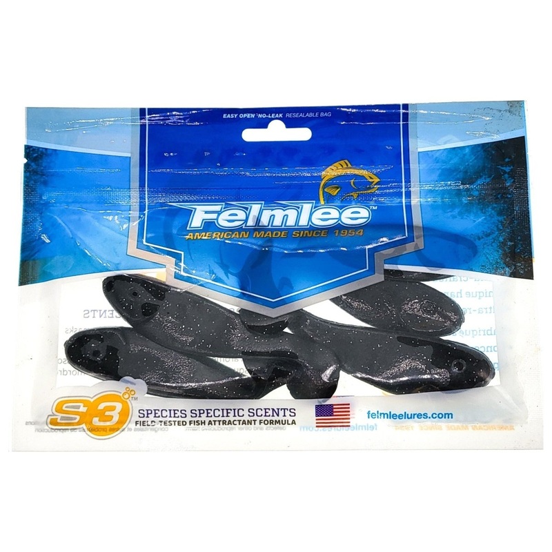 Felmlee Lures Shad 3 Qty 5|Black Silver Flake|Chartreuse Silver Flake
