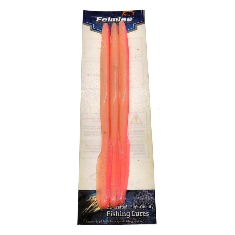 Felmlee Lures Eel 8 Qty 3|Pink|Chartreuse/White