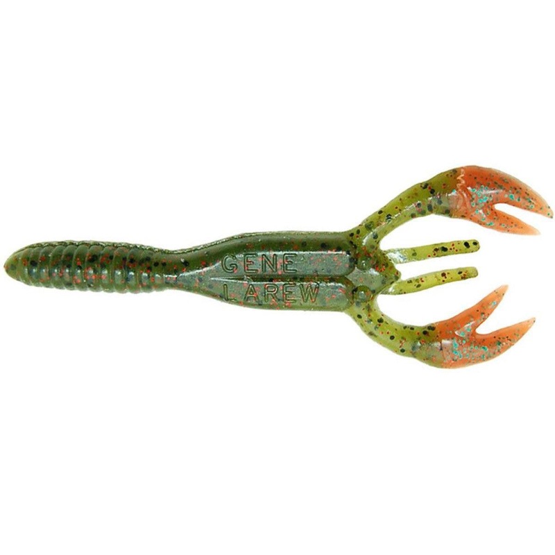 Gene Larew Salt Craw 4 Qty 10|Melon Pepper Neon-Orange Green|Watermelon Pepper-Chartreuse|Black Blue