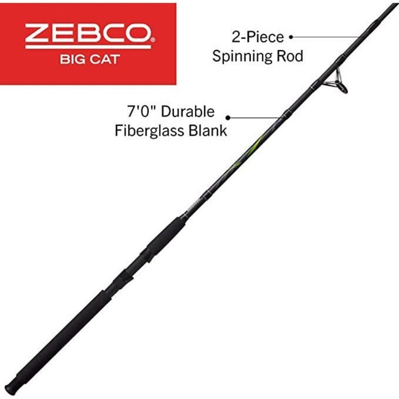 Zebco Big Cat BCS702MH Spinning Rod 7′ 2 pc. Med Heavy