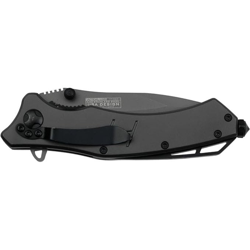 Tac-Force TF-820GY Serrated Spring Assisted  Knife w/ Liner Lock 3.25 Grey