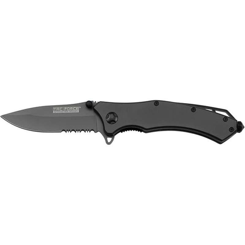 Tac-Force TF-820GY Serrated Spring Assisted  Knife w/ Liner Lock 3.25 Grey