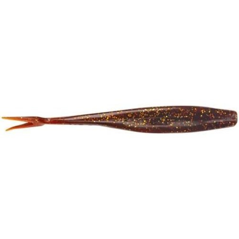 DOA C.A.L. Jerk Bait 4 Qty 12|Red/Silver/White Tail|Rootbeer/Gold Glitter|Motor Oil Red Fleck