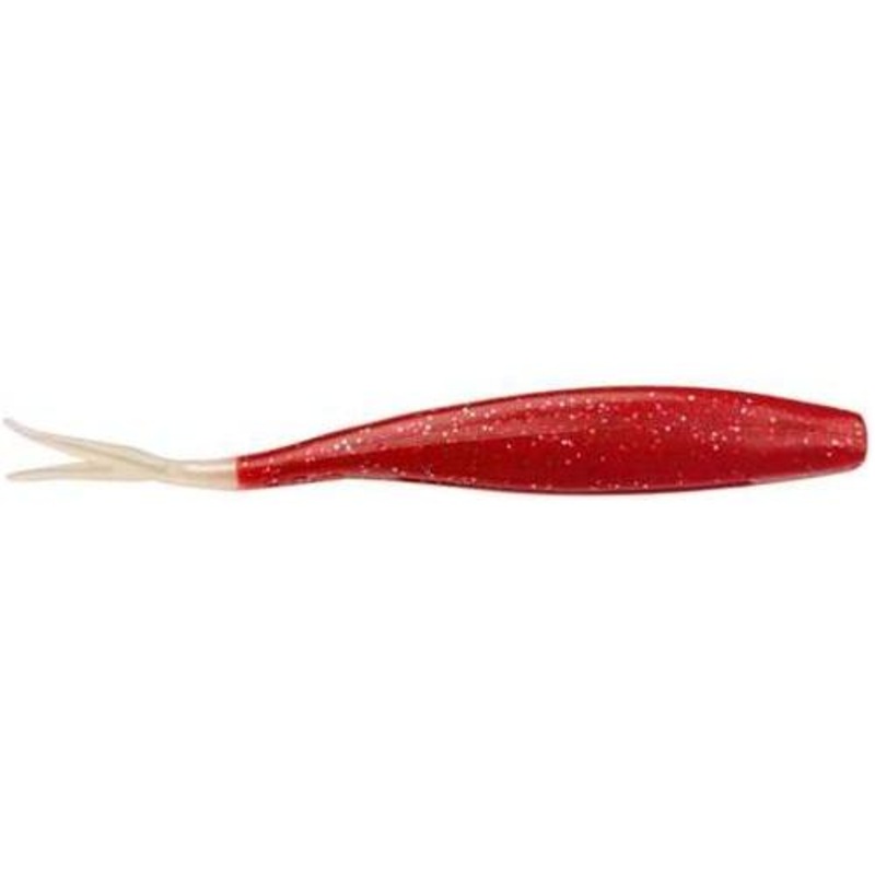 DOA C.A.L. Jerk Bait 4 Qty 12|Red/Silver/White Tail|Rootbeer/Gold Glitter|Motor Oil Red Fleck
