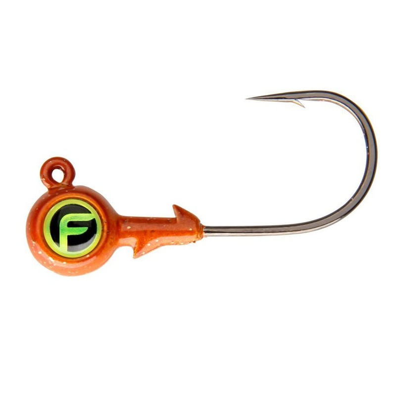 Fathom Bug Eye Jig Head Qty 4|Lead Red|New Penny|Chartreuse|1/4 Oz|3/8 Oz