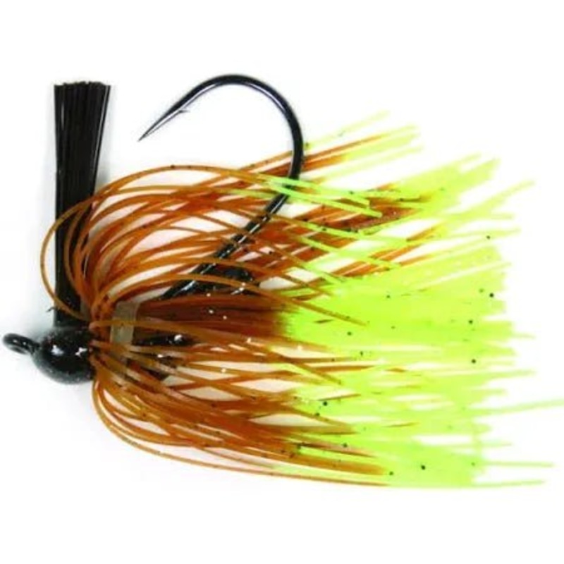 Lunker Lure Rattle Flip Jig|Black/Blue Tip|Pumpkin/Chartreuse Tip|Black Blue Flash Skirt|Green Pumpkin|3/8 Oz|1/2 Oz
