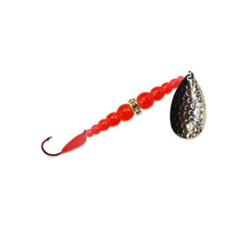Mack’s Lure Kokanee Killer|Hammered Brass Blade/Flo Orange Bead/Hot Cerise|Hammered Nickel Blade/Flo Fire Orange/Chrome Bead/Hot Cerise Glo Hook