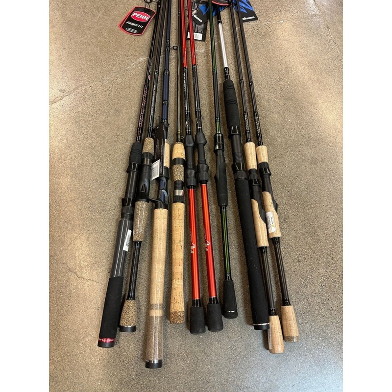Bulk Selection Of 9 One Piece Repaired And New Rods (Penn, Okuma, Shimano & More)