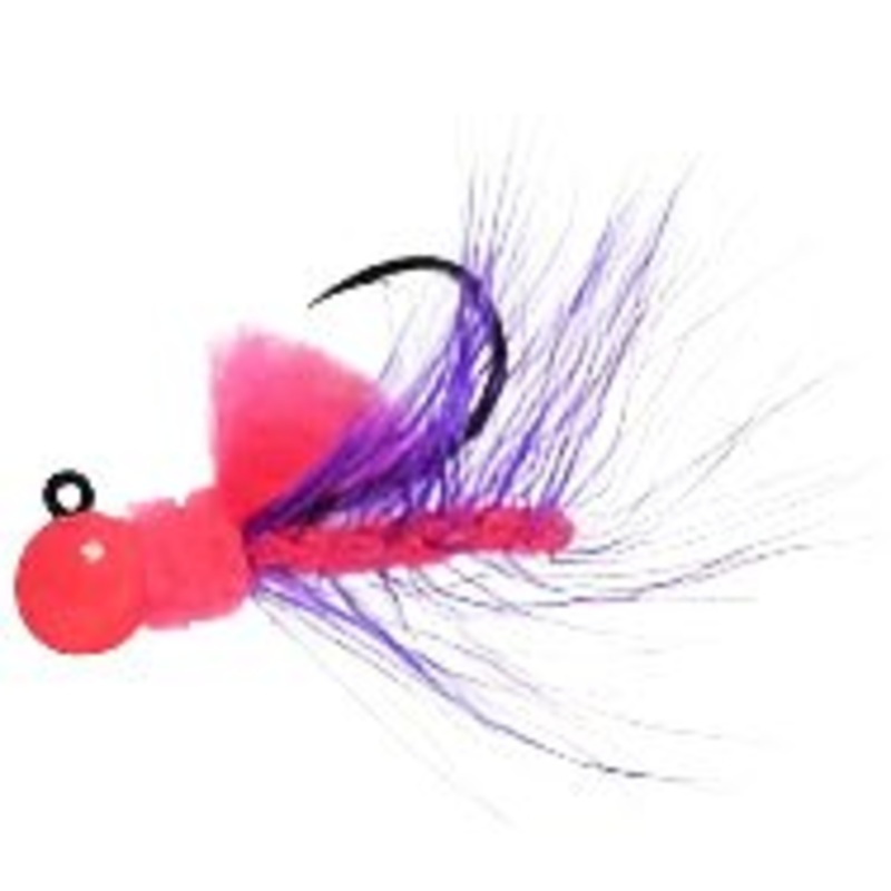 Hawken Aero Hackle Jig 1/4 Oz|Black/White|Cerise/Purple