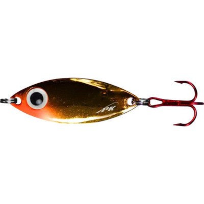 PK Lures PK Spoon|Pearl Chartreuse Glow|Gold|Red Glow|Nickel Plate|1/8 Oz|1/4 Oz|3/8 Oz