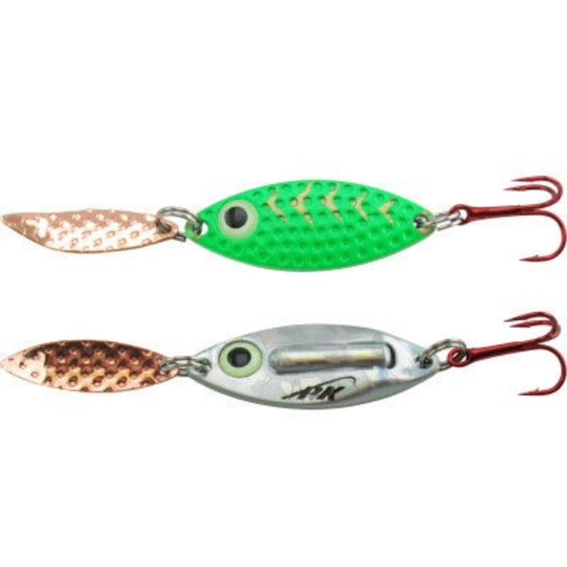 PK Lures Rattling Spoon|Blue White Glow|Green Glow|Firetiger Glow|Wonder Bread Glow|Pink|1/4 Oz|3/8 Oz
