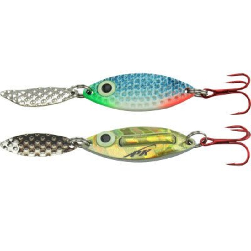 PK Lures Rattling Spoon|Blue White Glow|Green Glow|Firetiger Glow|Wonder Bread Glow|Pink|1/4 Oz|3/8 Oz