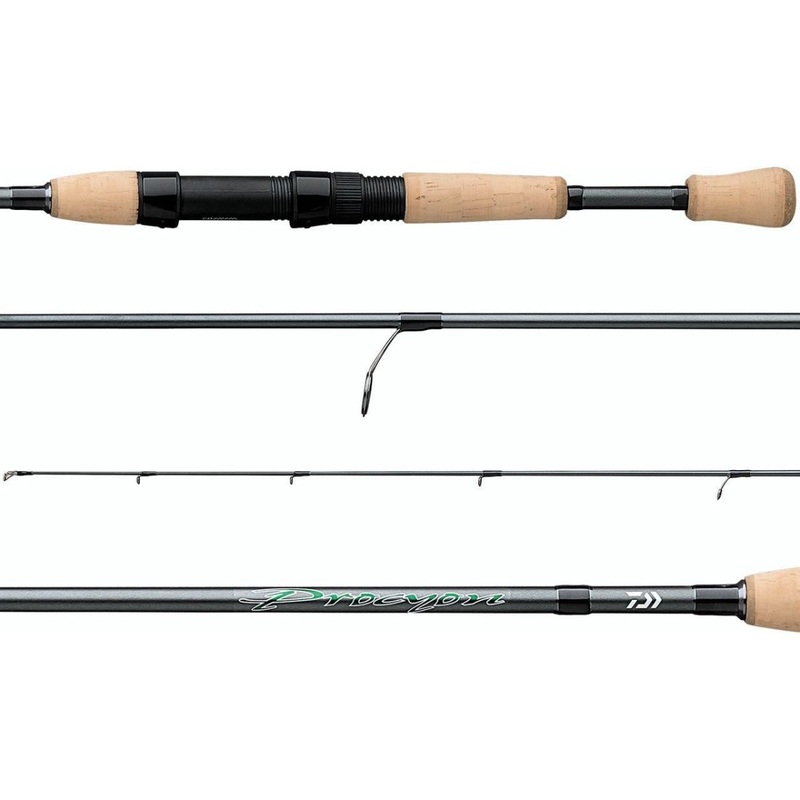 Daiwa PCYN802LXS Procyon Freshwater Graphite Spin Rod, 8’0, 2pc, Light Action, X-Fast