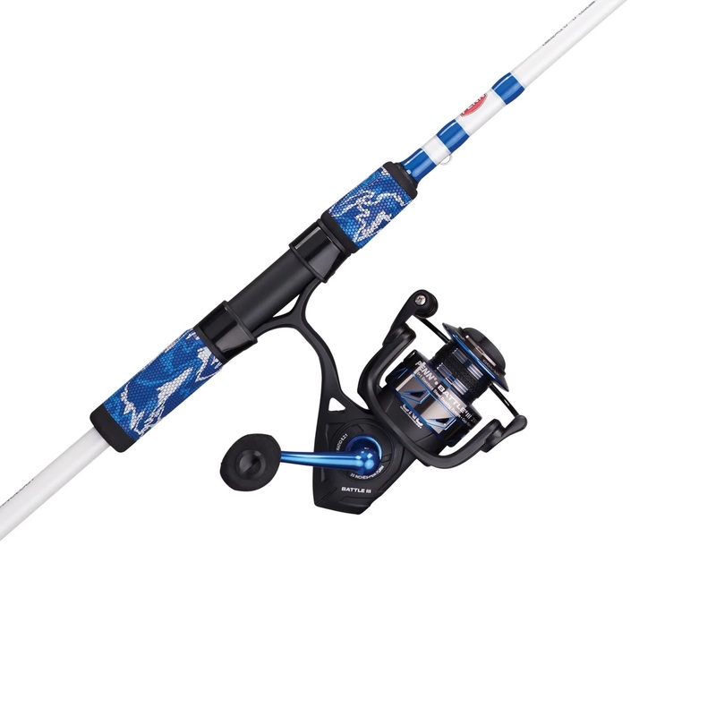 Penn BTLIII5000LE802MH Battle III Spinning Combo 5000 8′ 2pc MH, w Winn Grips