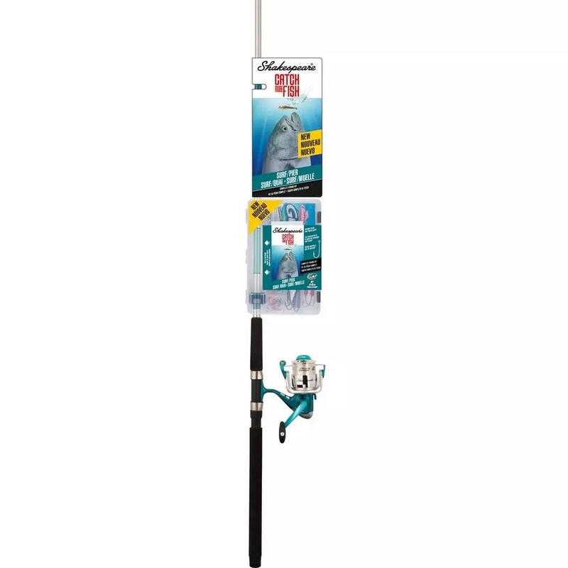 Shakespeare Catch More Fish Surf/Pier Spin Combo Tackle Box/Tackle. 7′ 2pc Med